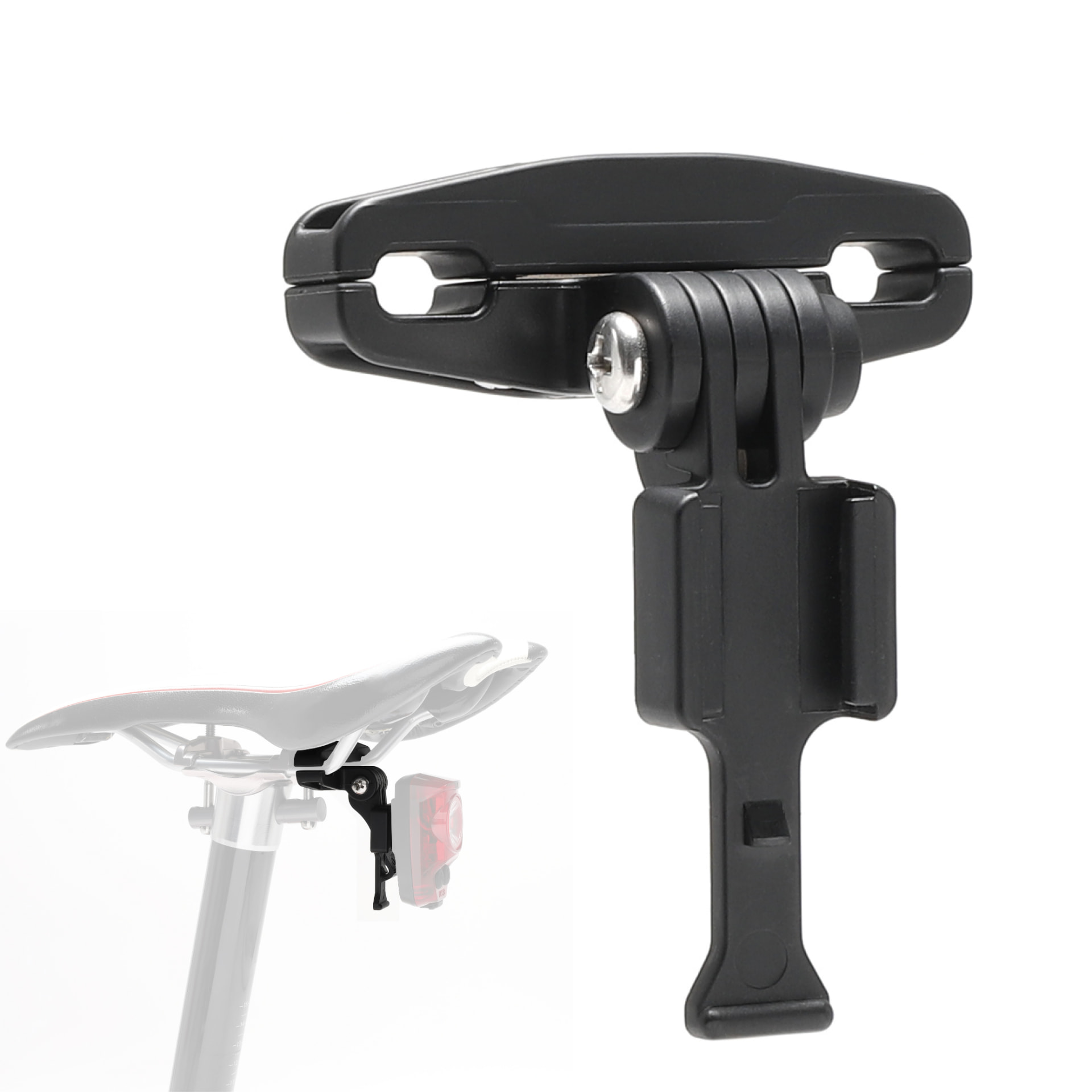 Cygolite seatpost taillight mount shown with a red taillight installed